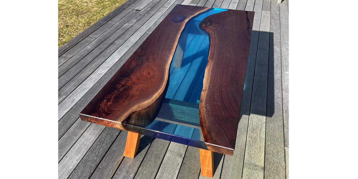 Epoxy River Coffee Table Nantucket Whales